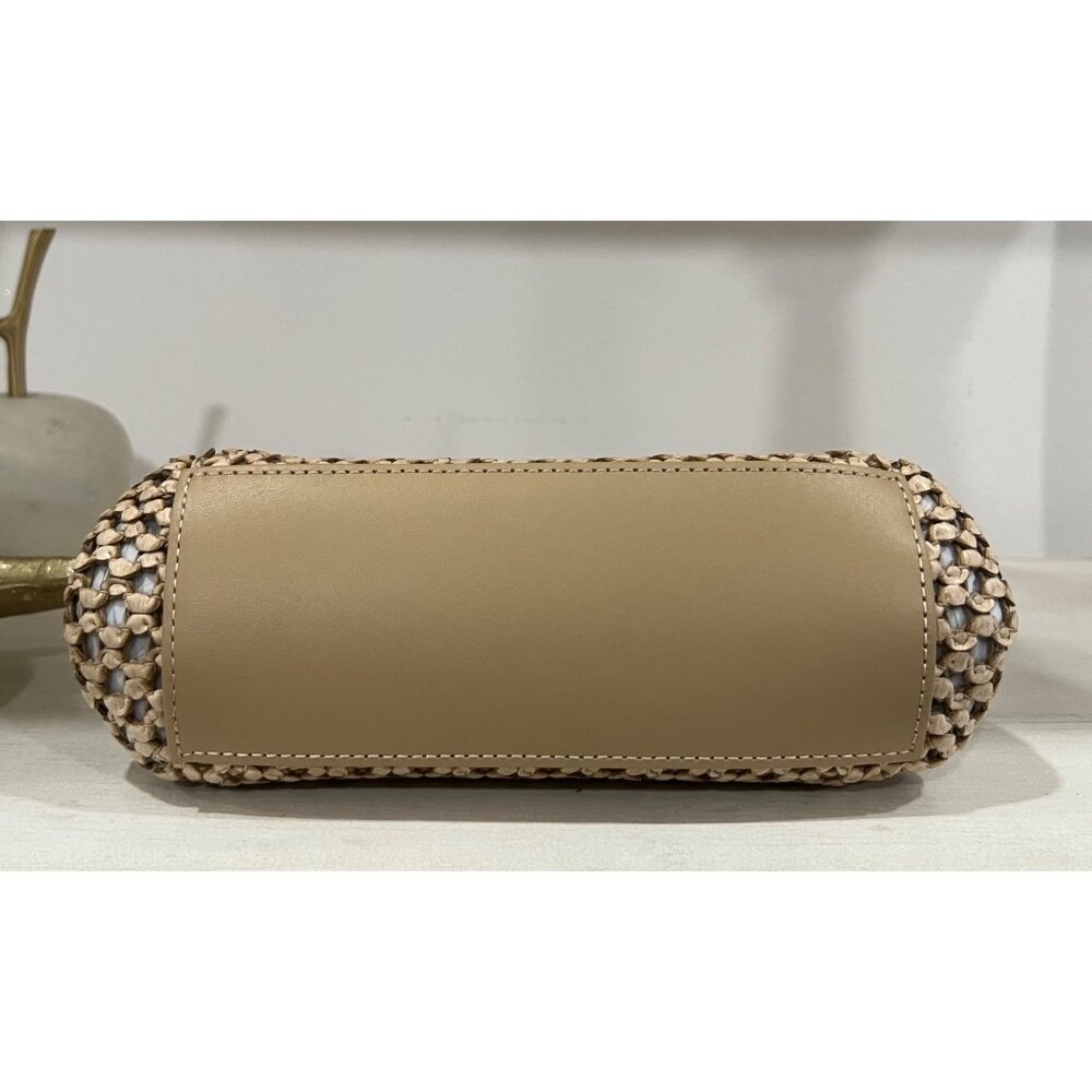 Cult Gaia Zuma Mini Crossbody in Sand - Woven Leather Kiss Lock - Picture 9 of 11